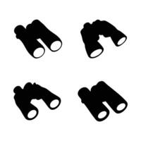 Binoculars Silhouette set Icon Collection Flat Style Black Binoculars Design Set for Logos Web and Print Isolated on White Background vector