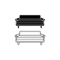 Modern Furniture Art Set Featuring Stylish Sofa Outlines and Silhouettes for Use in Web Applications and Infographic Design vector