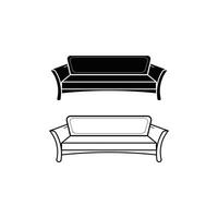 Dynamic Sofa Illustration Set with Hand Drawn Outlines and Bold Silhouettes for Interior Concept Visuals and Digital Media vector