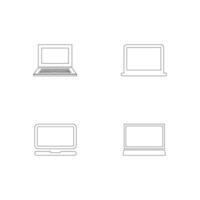 Laptop Icon Illustration Minimalist Outline Computer Sign and Symbol for Web and Digital Design vector