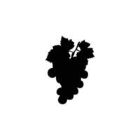 Grapes Silhouette and Icon Set Featuring Grapevine Leaves Wine Emblems and Fruit Symbols for Logos and Design on White Background vector