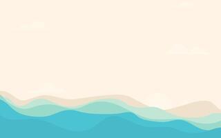 minimalist summer background design illustration with wave vector