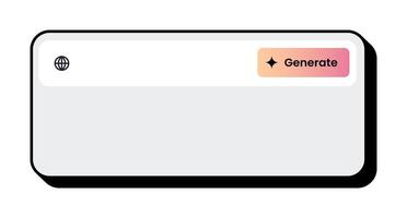 Simple User Interface Frame with Generate Action. Minimalist UI Frame vector