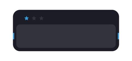 Dark UI Rating Panel with Three Blue Stars. Minimal Interface Review Bar with Star Icons. Modern Feedback Module in Dark Theme vector