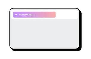 Minimal Pop Up Window with Generate Button and Light Icon. Modern Interface Frame with Rounded Edges and Gradient vector