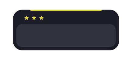 Dark Rating Panel with Three Yellow Stars. Minimal Interface Review Bar with Star Icons. Modern Feedback Module in Dark Theme vector
