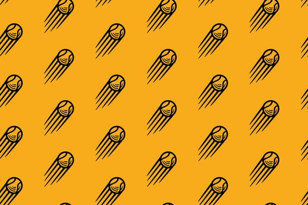 tennis balls with shot effect line art seamless pattern on yellow background. retro ball of tennis with smashing flying engraving hatching pattern wallpaper background for tennis sport merchandise