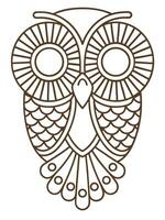 Intricate line art of an owl detailed owl drawing with patterns for coloring and design vector