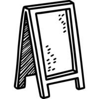 a frame chalkboard sign illustration, blank menu board sketch in black and white vector
