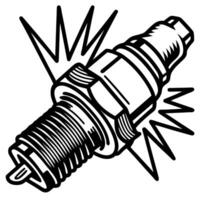 Spark plug illustration with energetic design elements vector