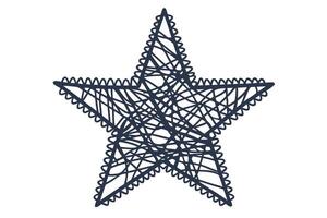 Abstract star design with geometric line pattern and loop edges vector