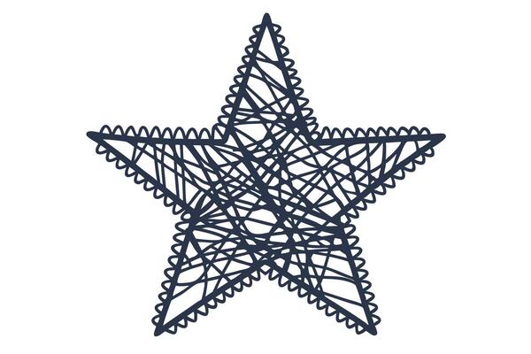 Abstract star design with geometric line pattern and loop edges