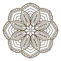 intricate geometric mandala design with overlapping petals and detailed pattern outlines vector