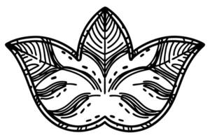Intricate lotus flower design with detailed patterns and symmetrical leaf motifs vector