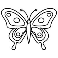 Butterfly outline illustration showcasing intricate symmetrical design patterns vector