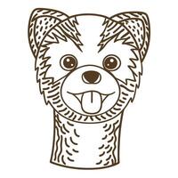 dog head illustration with playful expression and tongue sticking out vector