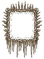 dripping paint frame with abstract design in brown, creative splash art with texture decoration vector