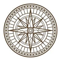 vintage compass rose illustration nautical navigation, maritime exploration symbol on white background vector
