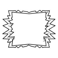 Abstract jagged border frame in black and white geometric, sharp edges design vector