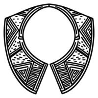 intricate african inspired collar design with geometric patterns and bold line art details vector