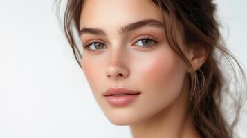 A woman with brown eyes and a light complexion photo