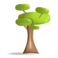 illustration of a tree with a volumetric oval crown in 3D style vector