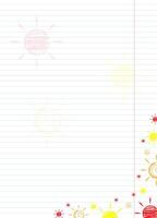 blank lined sheet of paper with sun doodles vector