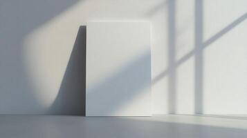 A white blank wall in front of a window photo