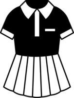 isolate black and white illustration of a school uniform vector