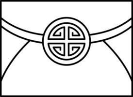 isolate black and white illustration icon of ang pao red envelope vector