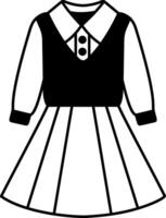 black and white illustration of a school uniform vector