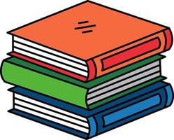 Three books stacked on top of each other vector