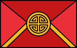 isolate illustration icon of ang pao red envelope vector