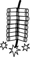 black and white isolate illustration of a Chinese firecracker vector