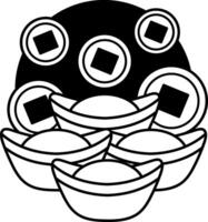 black and white isolate illustration of ancient chinese money vector