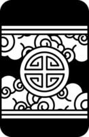 isolate black and white illustration of ang pao red envelope vector