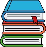 illustration of three books stacked on top of each other vector