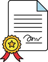 isolate illustration of a certificate vector