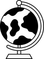 isolate black and white illustration of a globe vector