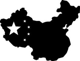 black and white illustration of a mainland of china vector