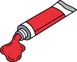 isolate illustration of a tube of red paint vector