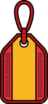 isolate illustration of a traditional chinese tag
