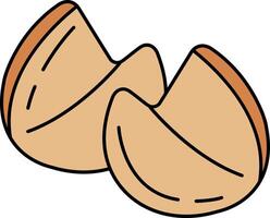 isolate illustration of fortune cookies vector