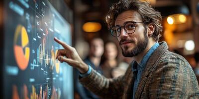 a young professional near the screen photo