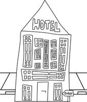 Fun Kids Drawing House Business Building Design Architecture City Cartoon Coloring Activity vector
