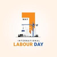 workers day illustration concept with workers going to site work with tools vector