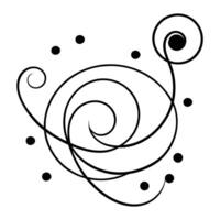 A black and white drawing of a spiral vector