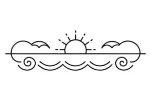 Sunset over the sea illustration vector