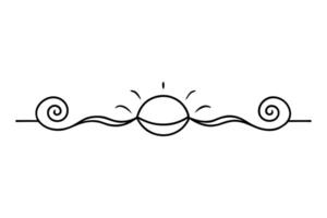 Sun and waves on a white background vector