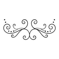A black and white drawing of two swirls vector